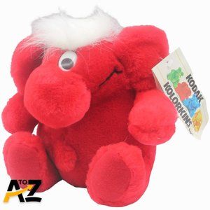 Vintage Kodak KolorKins "Flash" Red Plush Stuffed 8" Sitting Advertising Collect